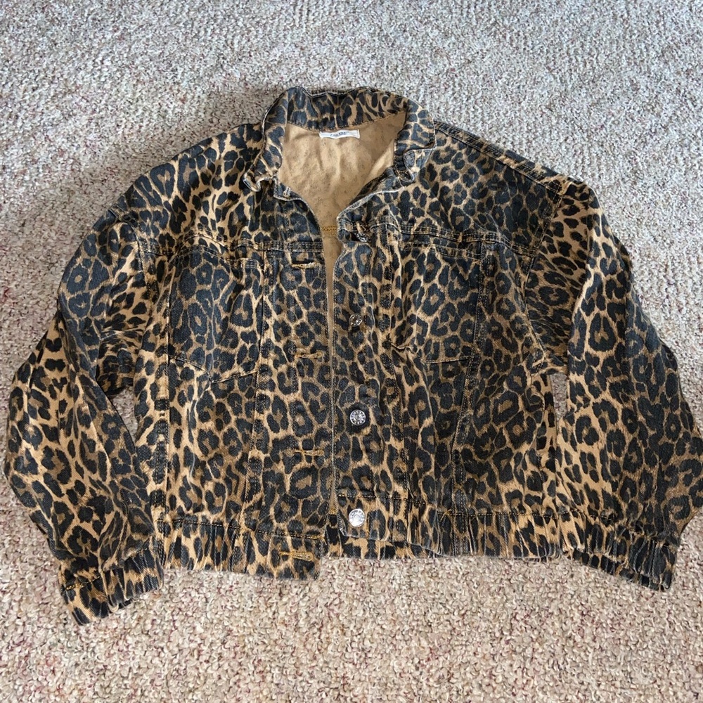 Cheetah Jean Jacket